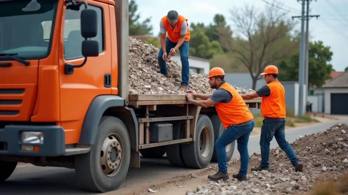 Rubble Removal Roodepoort crew loading a bakkie on the West Rand