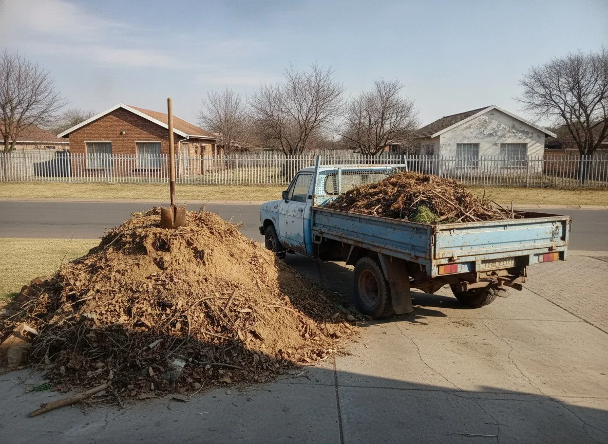 Sand, soil and garden waste removal in Roodepoort — spoil loaded for collection